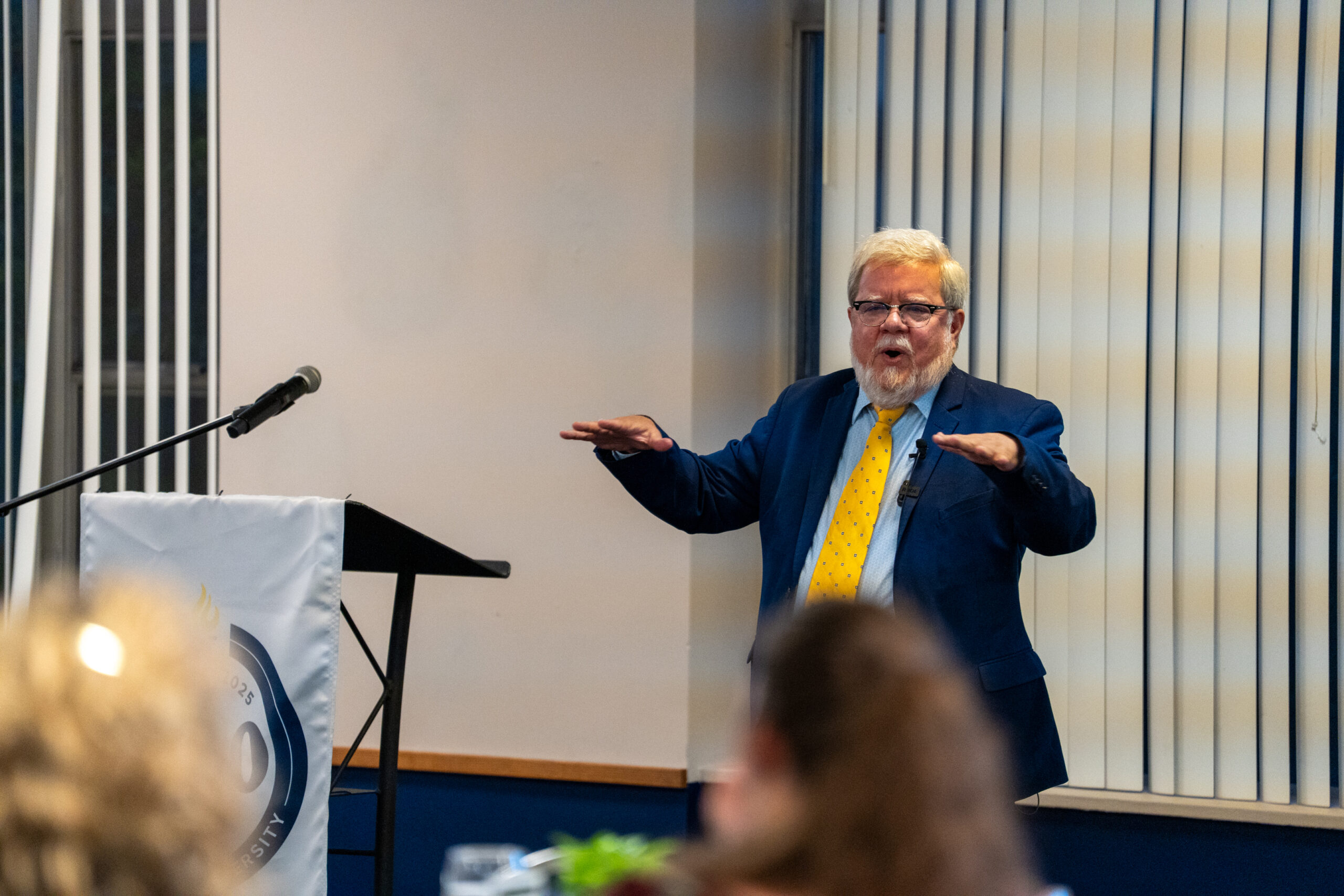David Cunningham, executive director of NetVUE, delivering the opening address of the NetVUE regional gathering hosted by Bushnell University, 